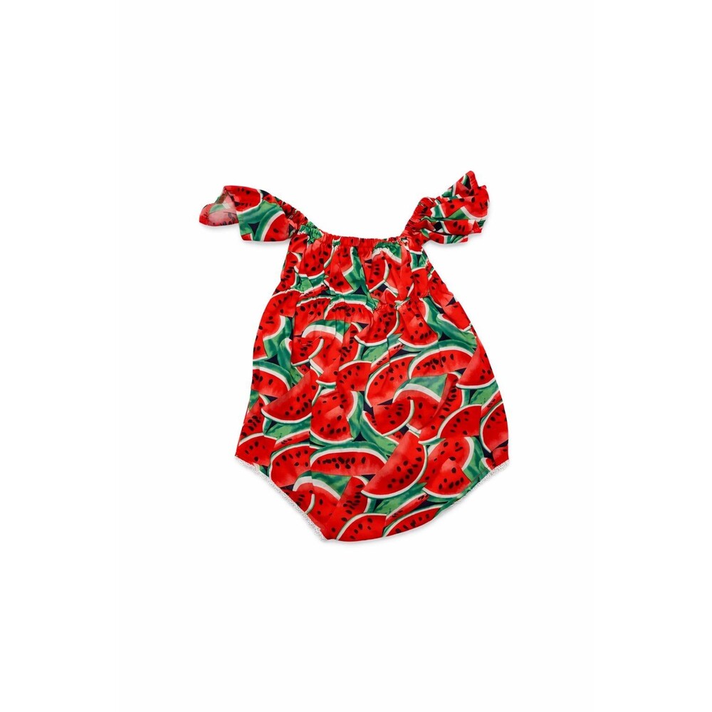 Hanna Andersson Watermelon Romper Baby Girl Summer Outfit Cute Fruit Print